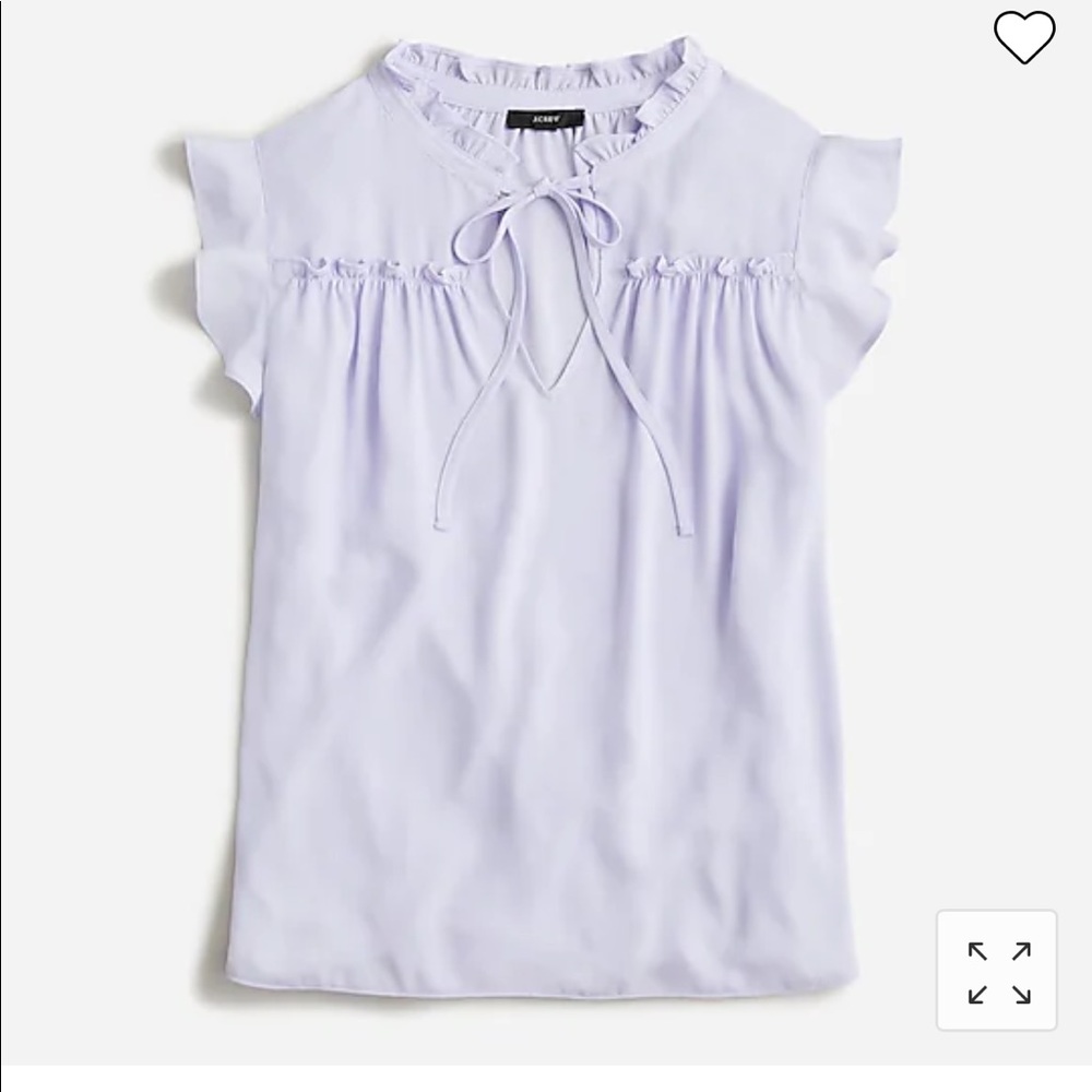 J. Crew Ruffle tie-neck top Small
